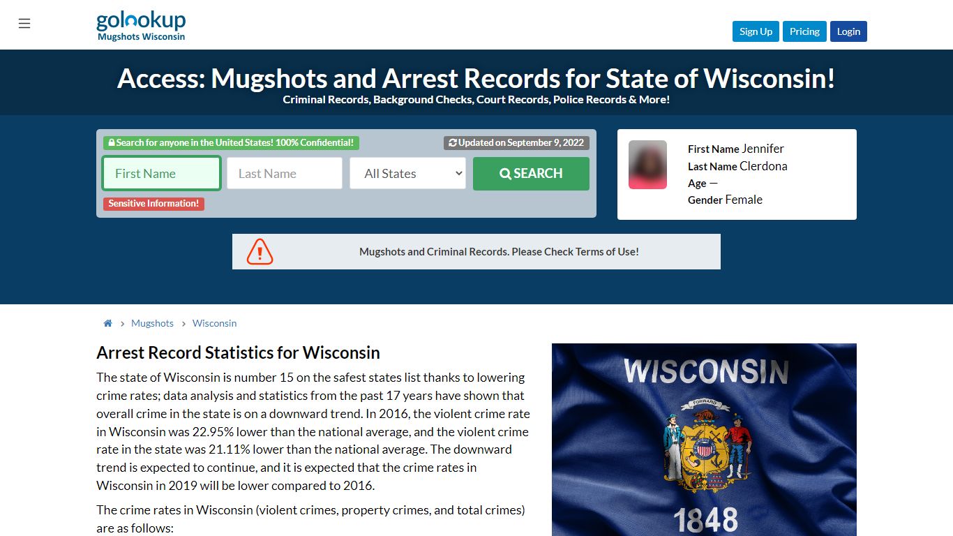 Mugshots Wisconsin, Wisconsin Mugshots, Wisconsin Arrest Records - GoLookUp